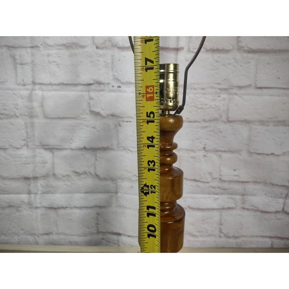 Vintage Wooden Table Lamp Base Retro Turned Wood Cottagecore Granny 1960's Chic
